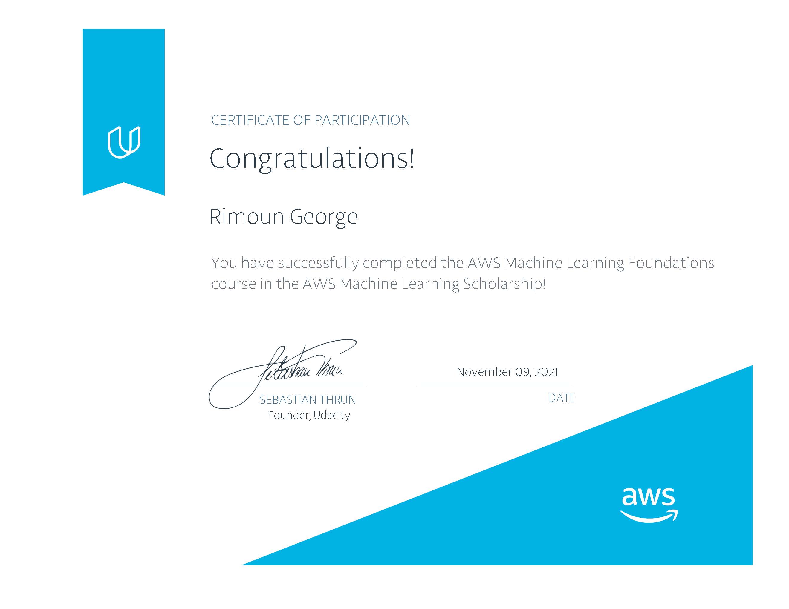 AWS Machine Learning Foundation