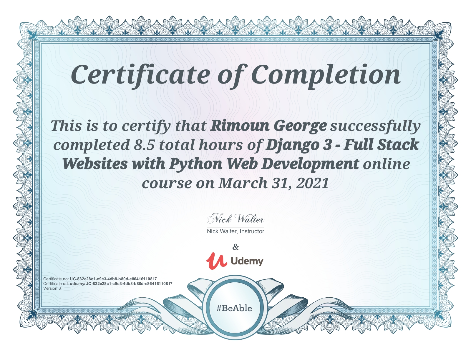 Django 3 - Full Stack Websites with Python Web Development